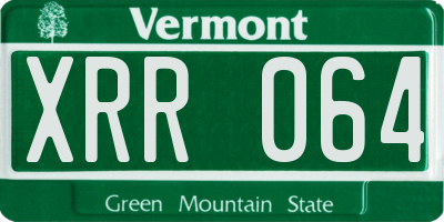 VT license plate XRR064