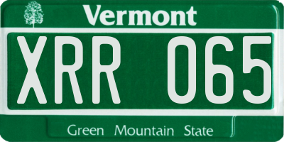 VT license plate XRR065