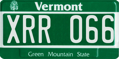 VT license plate XRR066