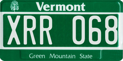VT license plate XRR068