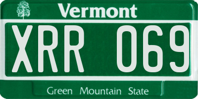 VT license plate XRR069