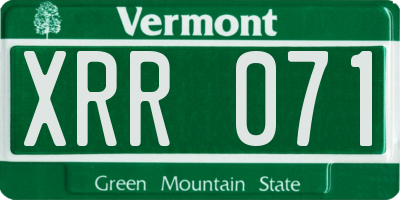 VT license plate XRR071