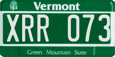 VT license plate XRR073