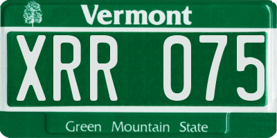 VT license plate XRR075