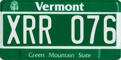 VT license plate XRR076