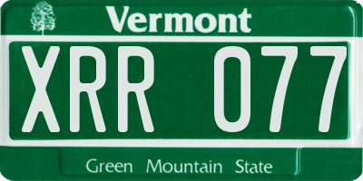 VT license plate XRR077