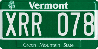 VT license plate XRR078