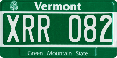 VT license plate XRR082