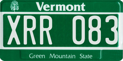 VT license plate XRR083