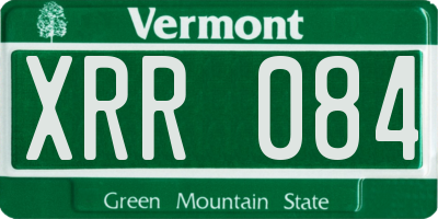 VT license plate XRR084