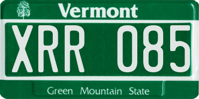 VT license plate XRR085