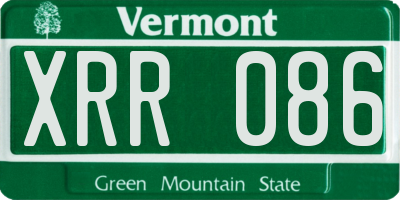 VT license plate XRR086