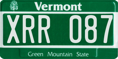 VT license plate XRR087