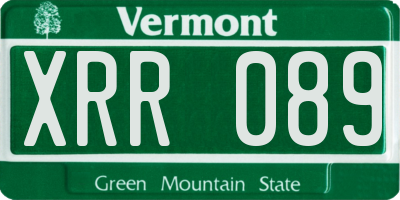 VT license plate XRR089