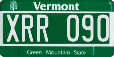 VT license plate XRR090