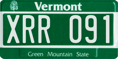 VT license plate XRR091
