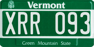 VT license plate XRR093