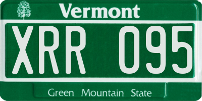 VT license plate XRR095