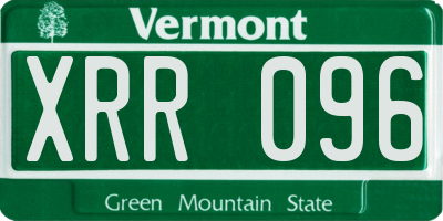 VT license plate XRR096