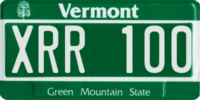 VT license plate XRR100