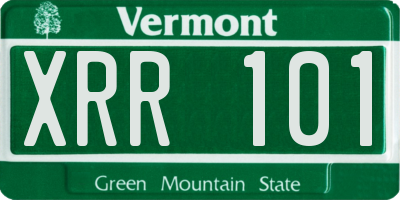 VT license plate XRR101