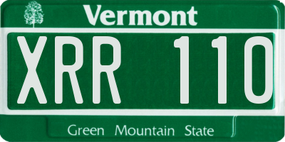 VT license plate XRR110