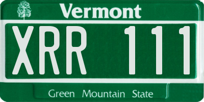 VT license plate XRR111