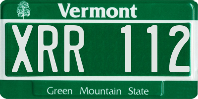 VT license plate XRR112