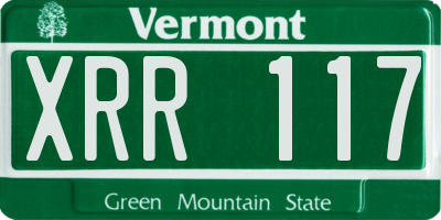 VT license plate XRR117