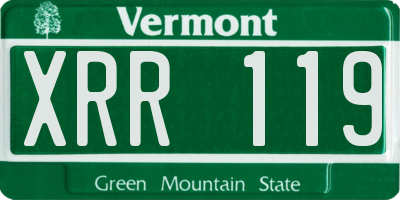 VT license plate XRR119