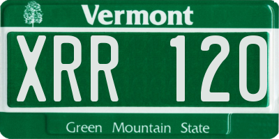 VT license plate XRR120