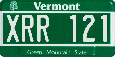 VT license plate XRR121