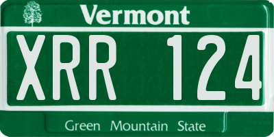 VT license plate XRR124