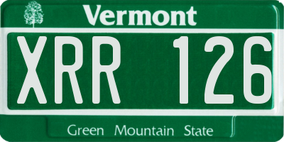 VT license plate XRR126