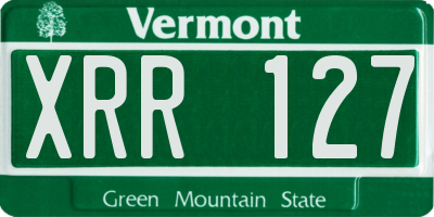 VT license plate XRR127