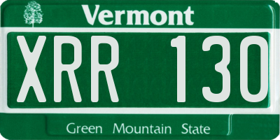VT license plate XRR130