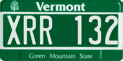 VT license plate XRR132