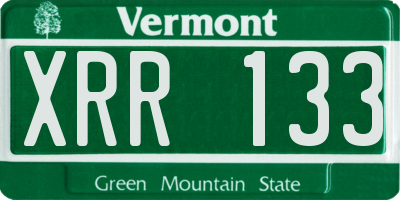 VT license plate XRR133