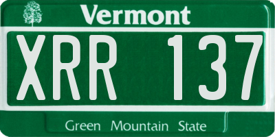 VT license plate XRR137