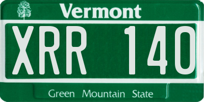 VT license plate XRR140