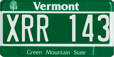 VT license plate XRR143