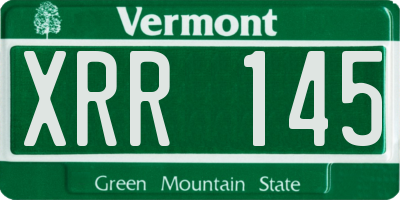 VT license plate XRR145