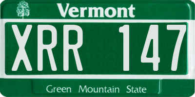 VT license plate XRR147
