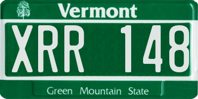 VT license plate XRR148
