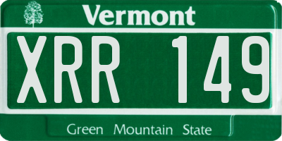VT license plate XRR149