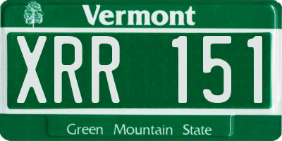 VT license plate XRR151