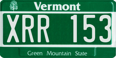 VT license plate XRR153