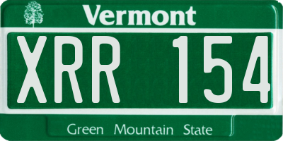VT license plate XRR154