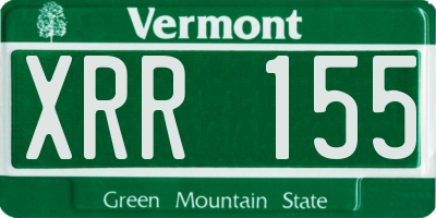 VT license plate XRR155