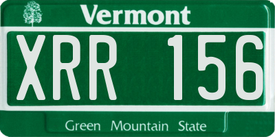 VT license plate XRR156